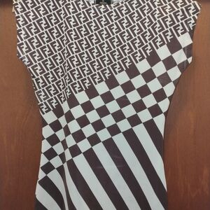 Fendi Monochrome FF Patterned Top